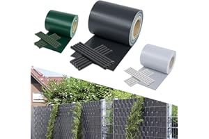 Yakimz - Strisce frangivista per recinzioni a doppia asta, 210m x 19cm, in PVC, con 180 clip, resistenti alle intemperie, 450 g/m², per recinzioni a doppia asta in giardino, balcone, antracite