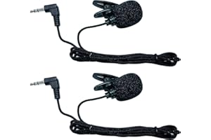zdyCGTime 3,5 mm Audio Mini-Microphone Portable.utilisé pour Les systèmes de Microphone,Les amplificateurs de Voix,Les Haut-parleurs,Les Enseignants,Les conférences,Les conférences.(2Pièces/1,1M)