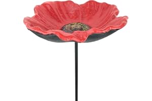 Crispe home & garden Vogeltränke Winterfest | Vogelbad aus Gusseisen | 75 cm hohe Gartendeko | Wasserstelle für Wildvögel