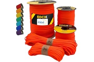 EdcX Paracord 4mm, 35+ kolorów (10 m, 15m, 30m, 50m, 100m, 300m) | Idealny do rękodzieła, majsterkowania, biwakowania | 100% nylonowa lina 4mm| Linka Taktyczna 550 Typ III