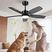 Ventilatore Da Soffitto Con Luce Mefine 48 Cm - Telecomando, Motore DC Silenzioso - Per Camera Da Letto - Foto 2