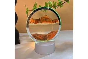 USMEI Bewegliches Sandkunst-Bild, rund, Glas, 3D, Tiefsee, Sandlandschaft in Bewegung, Display, fließender Sandrahmen, für Kinder, großer Desktop-Kunstspielzeug, Heim- und Büro-Desktop-Dekorationen