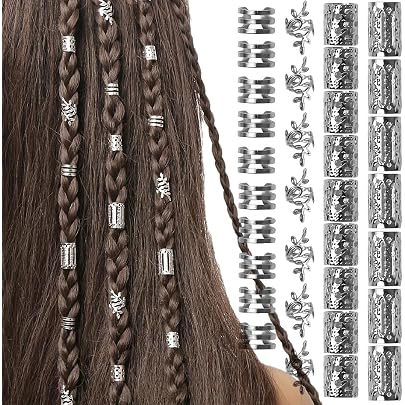 80 Pezzi Anelli Spirale Per Capelli - Accessori Per Trecce, Dreadlock, In Lega Oro E Argento, Con Scatola Portaoggetti