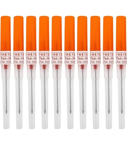 Aiguilles de perforation de cathéter ATOMUS - Outil de perforation du corps emballé individuellement en acier inoxydable pour le nez de l'oreille, le lèvre du ventre (16G 10pcs