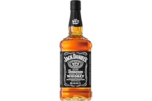 Jack Daniel's Old N°7 Tennessee Whiskey 40% vol 1L - Whisky Américain Iconique - Filtré sur charbon de bois d'érable - Notes de Vanille, Caramel & Chêne - Idéal Pur sur glace ou en Cocktail