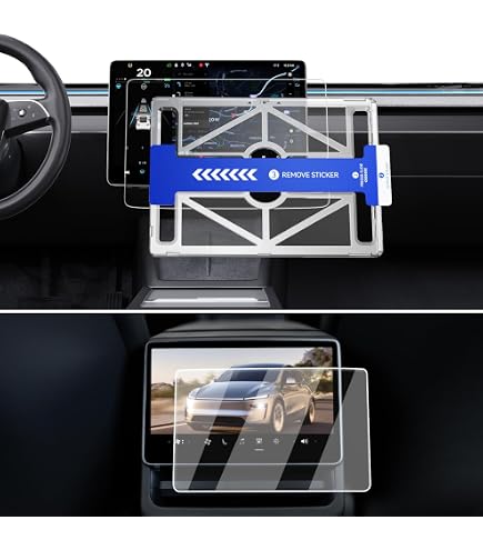 LANTU 2 Pezzi Pellicola Protettiva per Tesla Model 3 2024-2026 E Model Y 2025, 15,4 E 8 Display Posteriore 9H Vetro Temperato Protezione Schermo, Antiriflesso Anti-Impronte Pellicola Display
