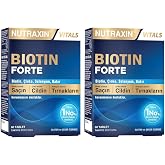 Nutraxin Biotin Forte &ndash; 5000 mcg Biotin, &Ccedil;inko, Bakır ve Selenyum İ&ccedil;eren Sa&ccedil;, Cilt ve Tırnak Destek Tableti &ndash; 60 Tablet &ndash; Veg