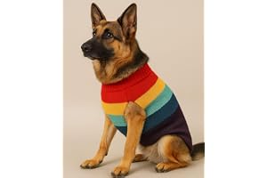 Lana Paws Rainbow Dog Winter Sweater for Large/Big Built Golden Retrievers, Labradors, German Shepherds & Similar, Size 30