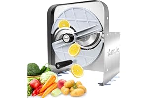 Anatole Cortador de Verduras Frutas Comercial Acero Inoxidable 0-10mm Ajustable Rebanadora de Patata Cebolla Manual para Tomate Limón Naranja Zanahoria Repollo