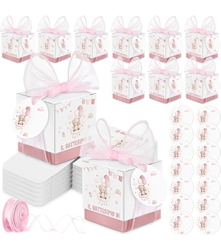 FAYEVIVI Scatole Regalo Con Manico In Pelle - 20 Pezzi Color Champagne - Per Caramelle, Bomboniere, Matrimoni