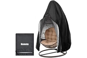 Namotu Waterproof Egg Hanging Chair Cover with Zipper, 115 * 190cm 210D Oxford Fabric Heavy Duty Veranda Patio Cocoon Chair Garden Protective Cover Water and UV Resistant, 74"(H) 45"(W)