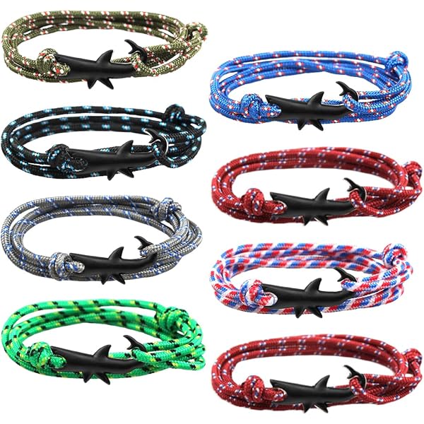Bracciale Di Fascino Squali Multi Strato Regolabile Ispirato Alloceano