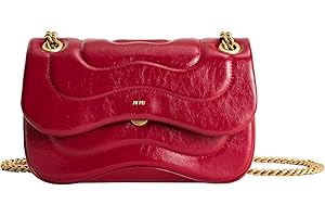 JW PEI Tina Pikowana torebka damska typu crossbody, na łańcuszku, Bordo