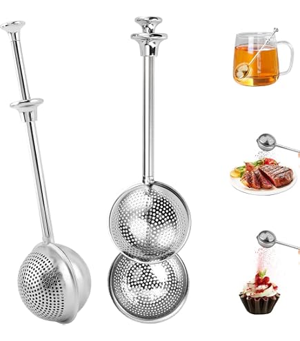 Teaballs Edelstahl 2er Pack – Teesieb Mit Feinem Mesh & Teezange Für Losen Tee, Gewürze & Mehr