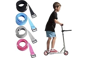 UTXN 4 Pieces Scooter Strap Scooter Pull Strap Scooter Strap Pull Kids for Boys Girls Scooter Carry Strap Scooter Lead Pull Strap（Black/Gray/Pink/Blue）