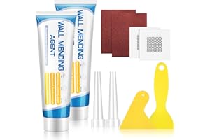 XULIERUX Blanc Enduit Intérieur, Kit De Réparation De Mur, Pour Réparer Les Trous De Perçage, Les Fissures, Les Graffitis, Enduit Avec Spatule, Papier De Verre Et Plaque De Réparation