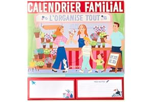 DRAEGER PARIS 1886 - Organiseur familial mural 28x28 cm - 2026-18 fiches mensuelles - Papier FSC - Planification famille