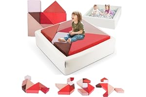 Heypappy Kids Play Sofa, Tangram Square Puzzles Couch Furniture, Modular Kids Play Couchs Furniture, Puzzle Solving Couchs Building Fort for Playroom Bedroom Boys Girls Teens, Glow
