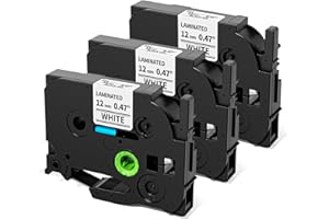 Oozmas TZe231 Replacement for Brother Label Printer Tape 12mm Black on White, Compatible with Brother P-Touch Label Maker PT-P300BT PT-1000 PT-E100 PT-D600