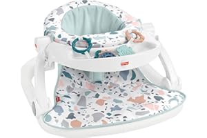 ​Fisher-Price Portable Baby Chair with Tray and 2 Baby Toys, Sit-Me-Up Floor Seat, Pacific Pebble