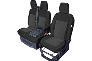 Kegel-Blazusiak Sitzbezüge Passgenau für Ford Transit Custom ab 2012 und ab 2018, Polyester, Schwarz, Lieferwagen, Fahrzeugsitzbezüge, Neuheit