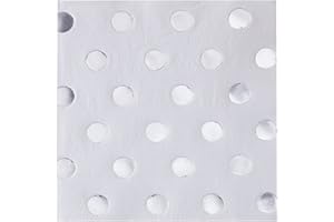 Ginger Ray Silver Foiled Polka Dot Paper Party Napkins 20 Pack