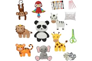 PEPOYO AI Kit de couture pour enfants - 8 pièces - Kit de couture pour enfants - Animaux de la forêt - Pour débutants - Cadeau DIY - Pour garçons et filles - Kit créatif éducatif
