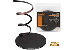 HANGLIFE Correas de Distribución GT2 con Hebilla de Cobre - Cinta Sincrona Abierta para Impresora 3D (Paso de 2mm) Accesorios para Impresora 3D - Cinta Dentada 10mm x 5M