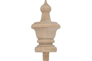 UNIQANTIQ HARDWARE SUPPLY Turned Birch Wooden Finial | 3 1/2 Height | Unfinished Wood Finials for Crafts, Decorative Finials for Birdhouse, Grandfather Clock, Curtain Rod, Rocking Chair, Bed Post | UA-99-BWF