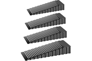 Geepen 4 Pièces Arrêts de Portes, Cale Porte Caoutchouc Souple Antidérapante Hauteur Réglable Butoir de Porte pour Tapis, Béton, Parquets, Sols Stratifiés,Noir