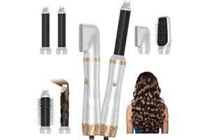 HUMILUFT 5 in 1 Air Styler, Magic Styler, 1000W Hair Styler with Auto Curling Wands, 2025 Upgraded Multi-use Ionic Hair Blow Dryer Brush Set for All Hair Type, 6,0000 RPM, Dry, Curl, Straighten Women Gifts