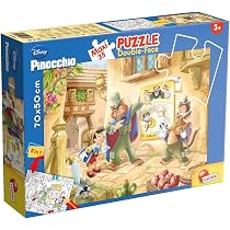 LISCIANI DoubleFace SuperMaxi 108-Piece Pinocchio Puzzle For Kids 4+ - Color Both Sides!