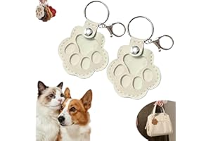 Glvomazty Tierhaar Erinnerung SchlüsselanhäNger für Hund Katze, Haustierhaar-Aufbewahrungstasche, Fell-Schlüsselanhänger für Haustiere, Gedenkgeschenk für Hunde und Katzen, Pfotenform 2 Pcs