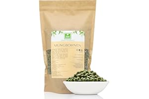 ‎GREEN ESSENCE Mungbohnen 1kg von der Grünen Essenz - Mungobohnen getrocknet - Bohnen - vegan - Proteinquelle - Ballaststoffquelle - Rohkostqualität - grüne Mungbohnen 1000g