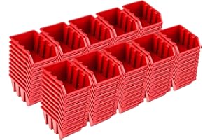 Pafen NP4 - Juego de cajas apilables (100 unidades), color rojo