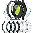 Cuteey 6+6 Pack for Samsung Galaxy Watch 7 Screen Protector Case 44mm, Hard PC Bumper Cover with Anti-Fog Tempered Glass Protective Film for Galaxy Watch 7 Accessories Neutral,44mm