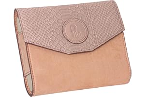 Plic Care - Pilulier Semainier Français 7 Jours - 4 Compartiments Quotidiens (Matin, Midi, Soir, Nuit) - Cases Spacieuses - Idéal Voyage & Domicile - Pochette Elegrande velours et effet Croco Rose