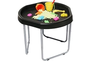 KUB Hexacle® Premium Tuff Tray & Adjustable Stand – Sensory Play Fun for Kids! Versatile Sand Pit & Water Table for Children Perfect for Messy Play & Learning (Black)