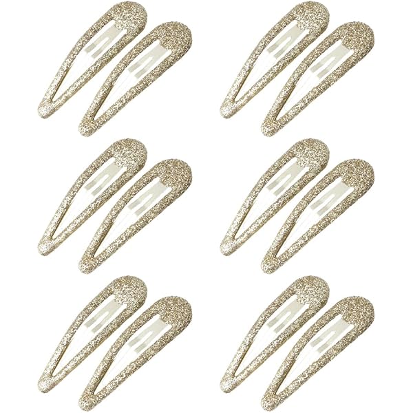 6 Stück Strass Snap Haarspangen Damen – Gold Und Silber, Metall Mit Glitzer, Für Mädchen