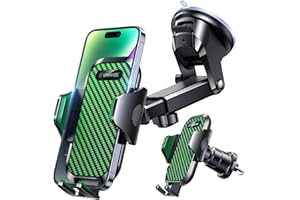 VANMASS Best Support de téléphone de voiture [ventouse et clip améliorés] Support de téléphone portable rotatif universel pour tableau de bord, pare-brise, van, accessoires automobiles pour iPhone 15