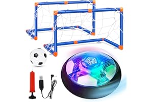 Philivivi Air Power Fußball, Hover Ball LED Beleuchtung und Schaum Stoßstangen für Indoor Outdoor-Spiele, Spielzeug für Kinder Jungen und Mädchen Hover Ballspiel Kinder Alter 6 7 8 9 10 11 12