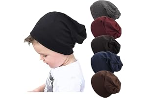 DRESHOW 5 Paket Unisex Bebismössor för Barn Bomullsmössor Mjuka Söta Stickade Mössor Baby Beadler Mössa för 6-60 Månader