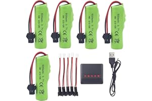 ZYGY 5PCS 3.7V 500mah Lithium Battery with 5 in 1 Charger for DE35 DE38 DE40 DE50 TB202 TB201 TM201 TM202 TC141 DE44 DE55 TS201 TD202 TD161 Remote Control Car Toy Car Battery