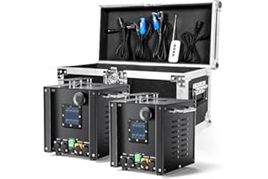 FODEXAZY 700W Impermeabile Macchine Pirotecniche con Flightcase, Macchina a Scintilla Fredda Display LCD DMX512 con Telecomando per Bar Party Halloween Natale (2pcs Macchine con Flightcase)