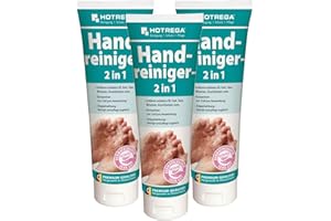 ‎HOTREGA HOTREGA Handreiniger 2in1 | Profi Handwaschpaste mit Rückfettung, hautschonend ohne Mikroplastik | ideal für Werkstatt und Haushalt (250 ml (3er Pack))