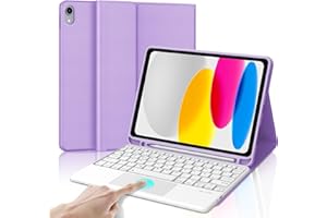 IVEOPPE Teclado iPad 10 Generación 2022/11 Generación A16 2025 (10.9/11 Pulgada), QWERTY Español Ñ, Touchpad Bluetooth Magnéticamente Teclado para iPad 10/11 Gen, Morado