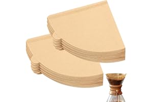 FULUSHOUXI 200 Pcs Filtres à Café en Papiers de Filtre à Café Papier Taille 2, Forme en V Papier de Filtre à Café Non BlanchiFiltre à Café Cône, Filtres en Papiers à Cafés pour Cafetière Machines à Cafés