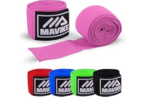 MAVIKS Boxing Hand Wraps 120 and 180 inch Bandages for Martial Arts Kickboxing Muay Thai MMA Training Sparring Men Women Inner Gloves Elastic Handwraps with Thumb Loop