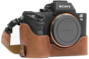 MegaGear MG1130 Ever Ready etui z prawdziwej skóry i paskiem z dostępem do baterii do aparatu Sony Alpha A7S II/A7R II/A7 II - ciemnobrązowe