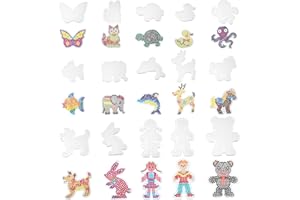 DAKLUNAR 15 Stück Bügelperlen Platten | Bügelperlen Vorlagen Glitzer Set | Basteln Steckplatten | Groß Formen für Kinder |Stiftplatten Steckplatte für Bügelperlen | 15 Muster Jungs und Mädchen Geschenk